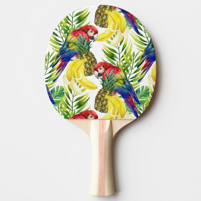 Parroter och tropiska frukter pingisracket (Framsidan)