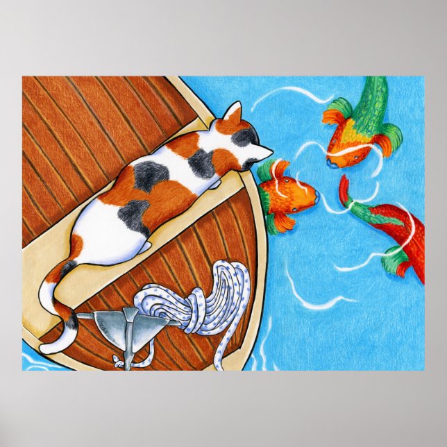 Parrotfish: Bläck Färgpenna Teckning by Andie Poster (Framsidan)