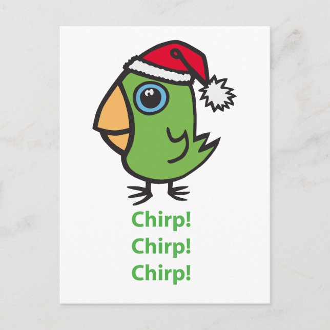 Parrotlet i Santa hat Helg Vykort (Framsida)