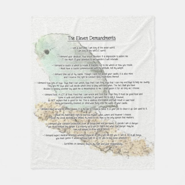 Parrotletss elva Demandments Fleecefilt (Framsidan)