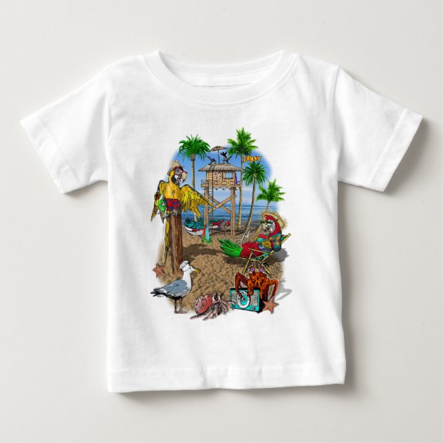 Parrots Beach Party T-shirt (Framsida)