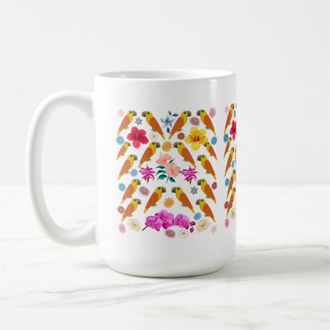 Parrots & Flowers Kaffemugg (Vänster)