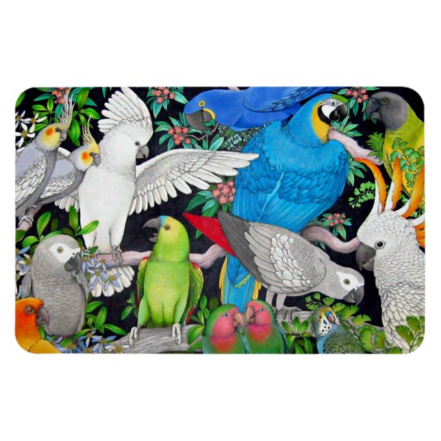 Parrots från World Premium Magnet (Horisontell)