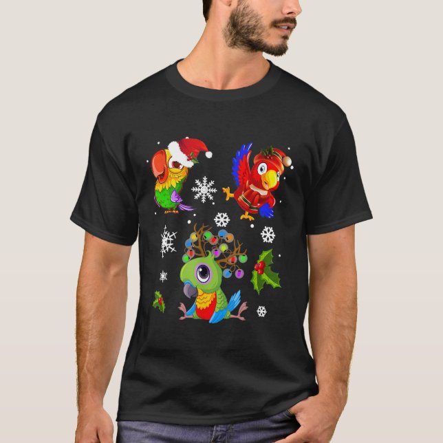Parrots God jul Shirt T-Shirt (Framsida)