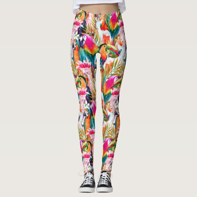 Parrots & Handflatan Löv 2 Leggings (Framsida)