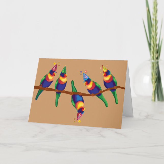 Parrots jul party helgkort (Framsida)