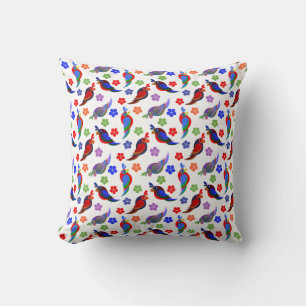 Parrots och blommor kudde