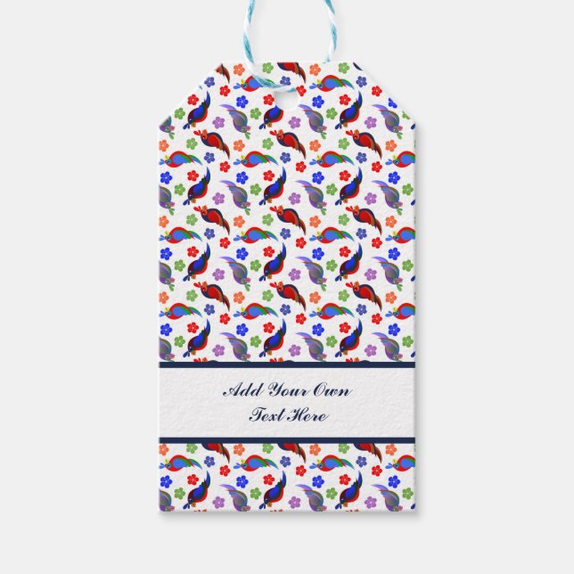 Parrots och blommor presentetikett (Framsidan)