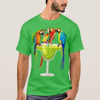 Parrots som dricker Margarita vid sommarvaccinerin T Shirt