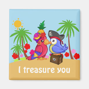 Parrots Treasure kärlek Magnet
