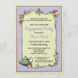 Pars för underlandförlovningtekanna lilor för inbjudningar