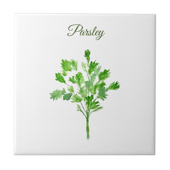 Parsley Herb Greenery Kitchen Culinary Grönt Chic Kakelplatta (Framsidan)