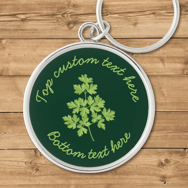 Parsley Rund Silverfärgad Nyckelring (Skapare uppladdad)