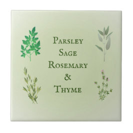 Parsley Sage Rosemary Thyme Herbal Ceramic Tile Kakelplatta