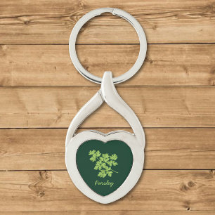 Parsley Twisted Heart Silverfärgad Nyckelring