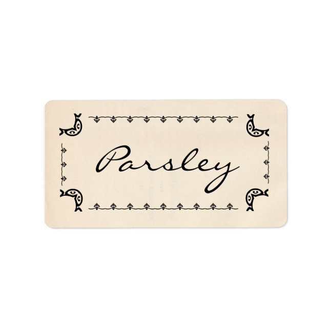 Parsleyetiketter för vintage-Stil Adressetikett (Framsidan)
