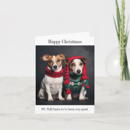 Parson Jack Russell Hundar Lycklig julkort Kort