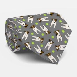 Parson Jack Russell hundar w tennis bollar grått Slips