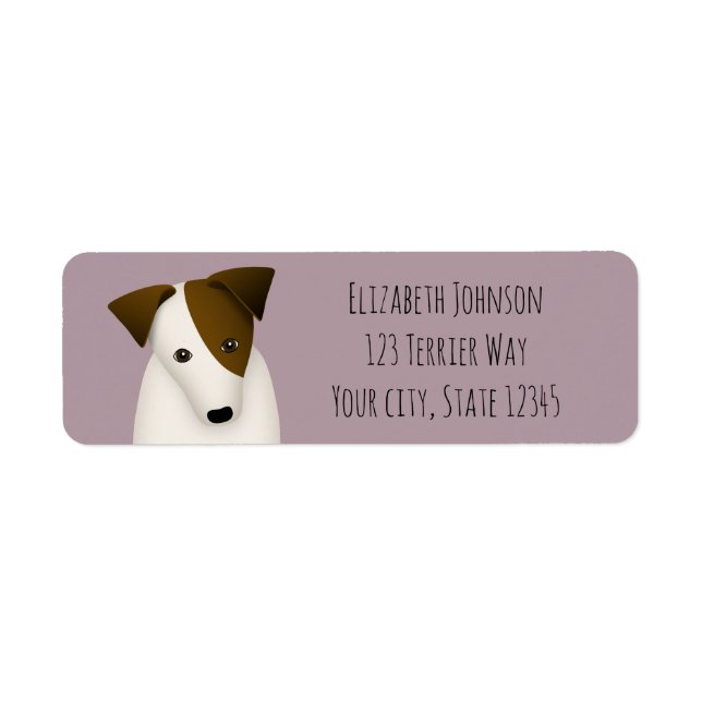 Parson jack russell lilac ANY färg returadress Etikett (Framsidan)