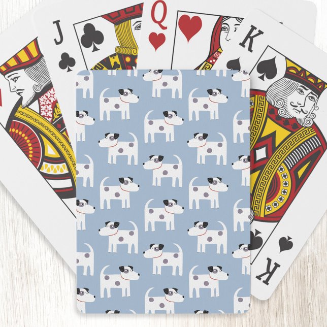 Parson Jack Russell Terrier Hund Blue Casinokort (Parson Jack Russell Terrier dog pattern art playing cards)