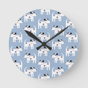 Parson Jack Russell Terrier Hund Blue Rund Klocka