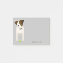 Parson Jack Russell Terrier med sött huvud tilt Post-it Block