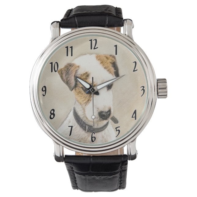 Parson Jack Russell Terrier Painting - Hund Art Armbandsur (Framsida)