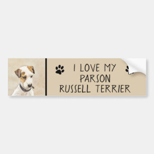 Parson Jack Russell Terrier Painting - Hund Art Bildekal