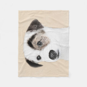 Parson Jack Russell Terrier Painting - Hund Art Fleecefilt