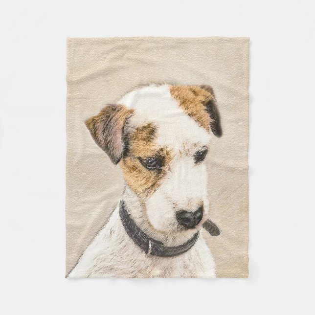 Parson Jack Russell Terrier Painting - Hund Art Fleecefilt (Framsidan)