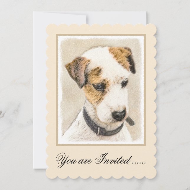 Parson Jack Russell Terrier Painting - Hund Art Inbjudningar (Framsida)