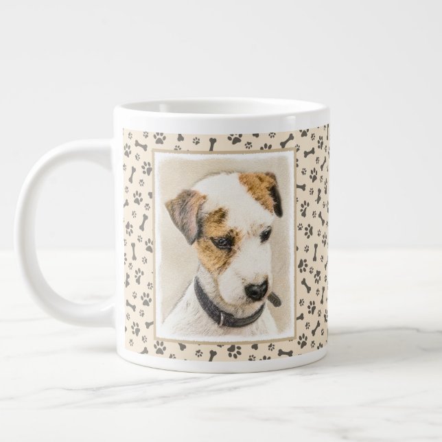 Parson Jack Russell Terrier Painting - Hund Art Jumbo Mugg (Vänster)