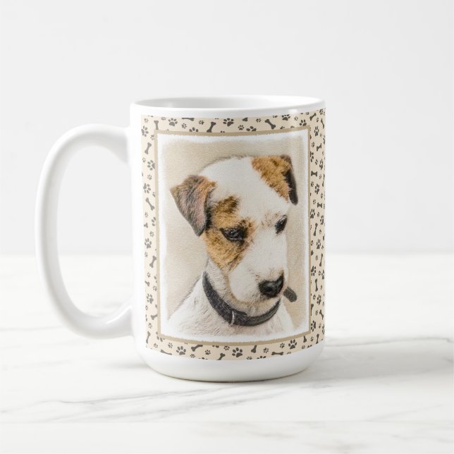 Parson Jack Russell Terrier Painting - Hund Art Kaffemugg (Vänster)