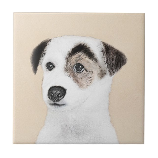 Parson Jack Russell Terrier Painting - Hund Art Kakelplatta (Framsidan)