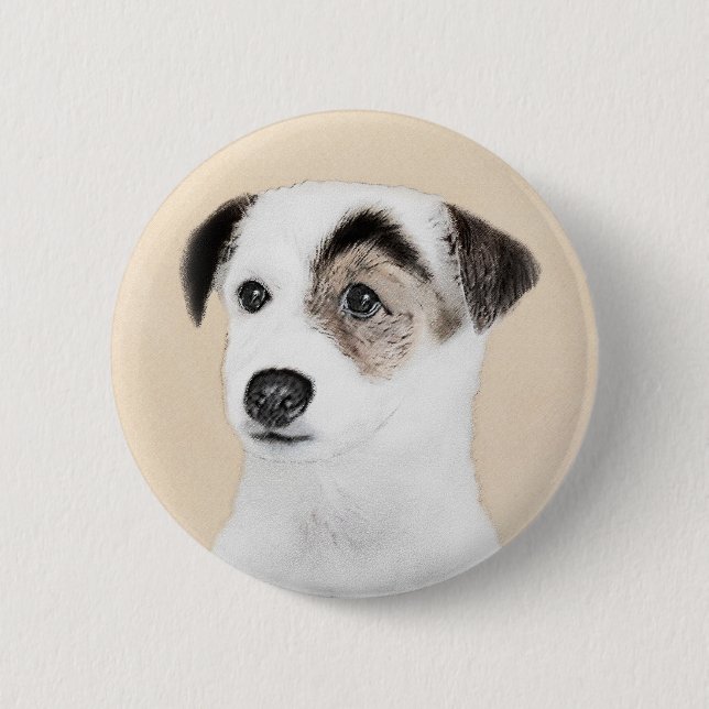 Parson Jack Russell Terrier Painting - Hund Art Knapp (Framsida)