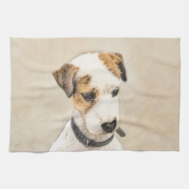 Parson Jack Russell Terrier Painting - Hund Art Kökshandduk (Horisontell)