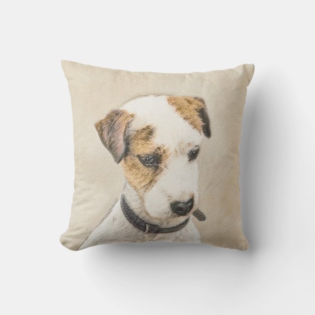 Parson Jack Russell Terrier Painting - Hund Art Kudde (Framsida)
