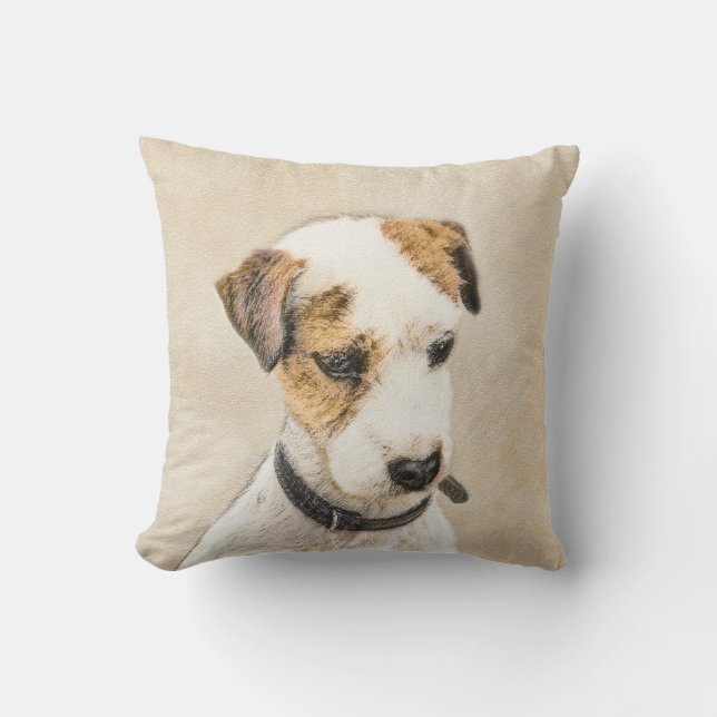 Parson Jack Russell Terrier Painting - Hund Art Kudde (Framsida)