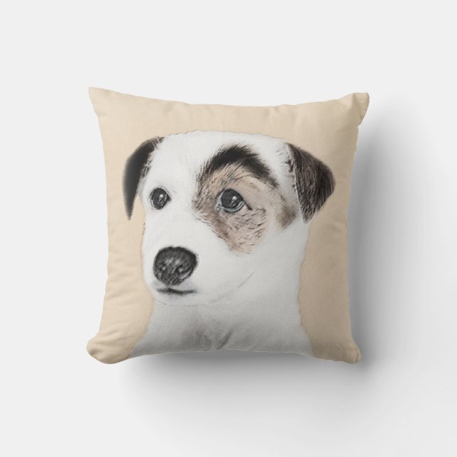 Parson Jack Russell Terrier Painting - Hund Art Kudde (Framsida)