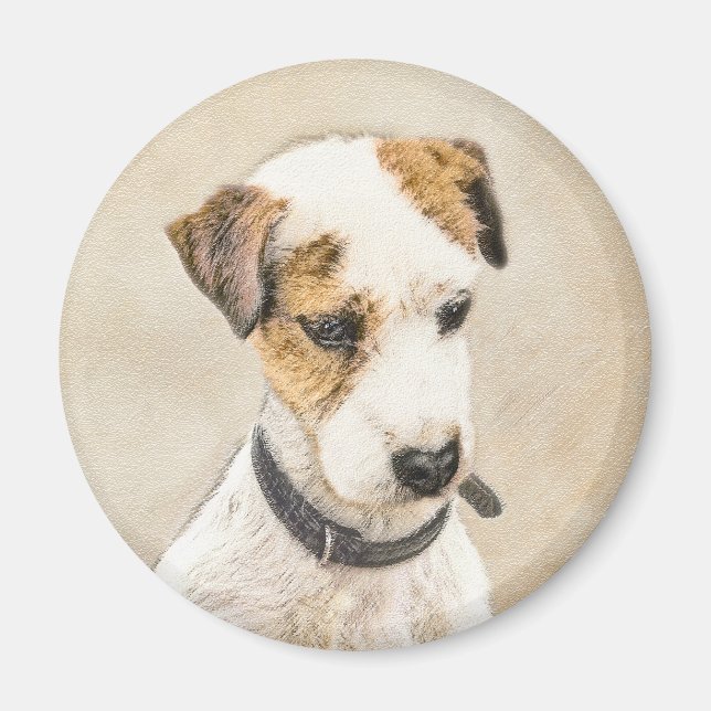 Parson Jack Russell Terrier Painting - Hund Art Magnet (Framsidan)