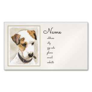 Parson Jack Russell Terrier Painting - Hund Art Magnetiska Visitkort