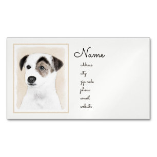 Parson Jack Russell Terrier Painting - Hund Art Magnetiska Visitkort
