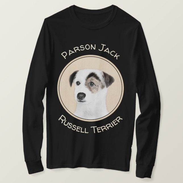 Parson Jack Russell Terrier Painting - Hund Art T Shirt (Design framsida)