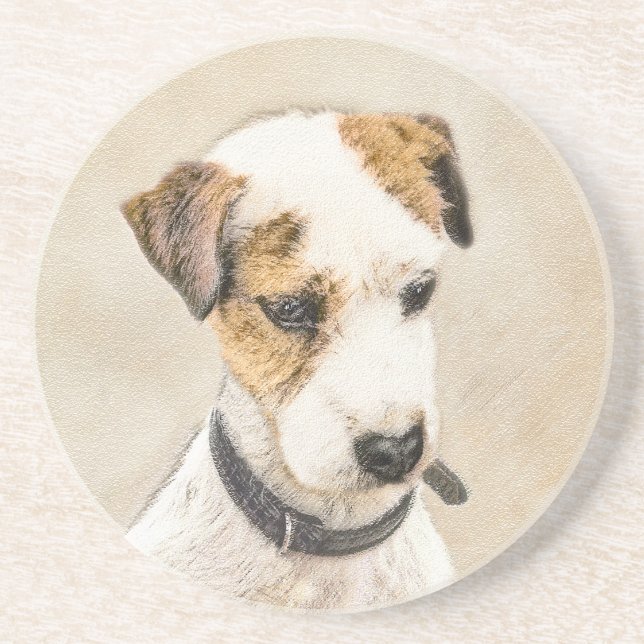 Parson Jack Russell Terrier Painting - Hund Art Underlägg (Framsidan)