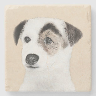 Parson Jack Russell Terrier Painting - Hund Art Underlägg Sten