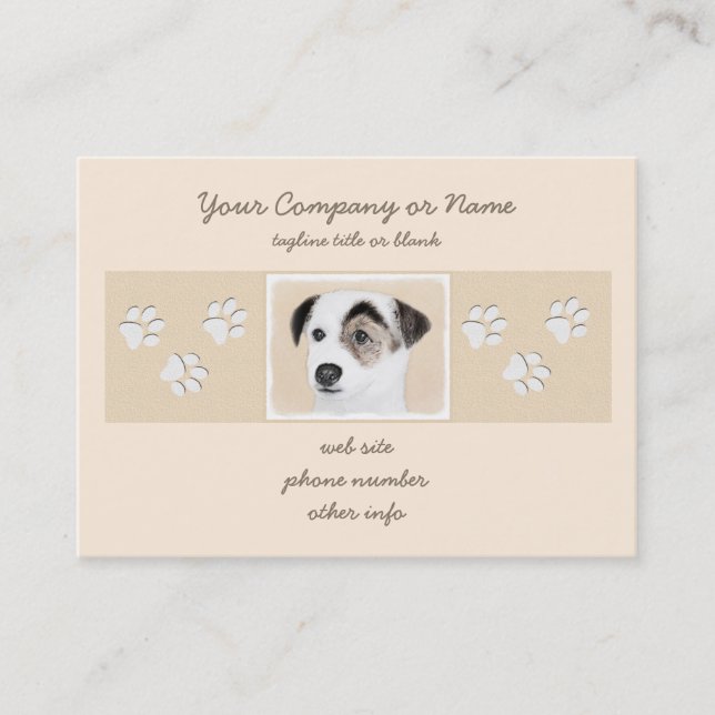 Parson Jack Russell Terrier Painting - Hund Art Visitkort (Framsida)
