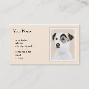 Parson Jack Russell Terrier Painting - Hund Art Visitkort