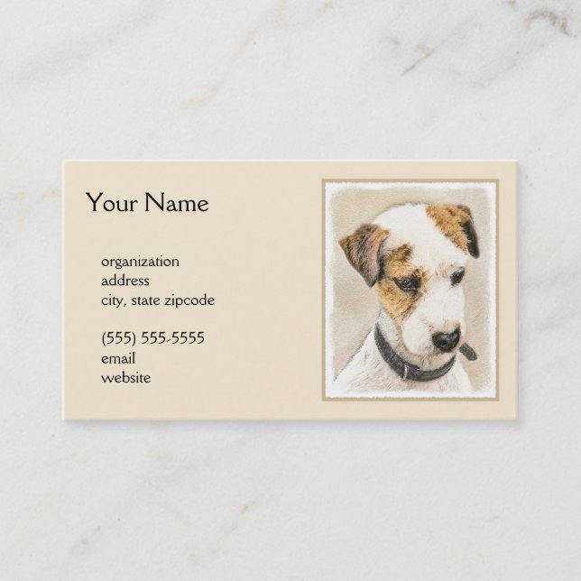 Parson Jack Russell Terrier Painting - Hund Art Visitkort (Framsida)