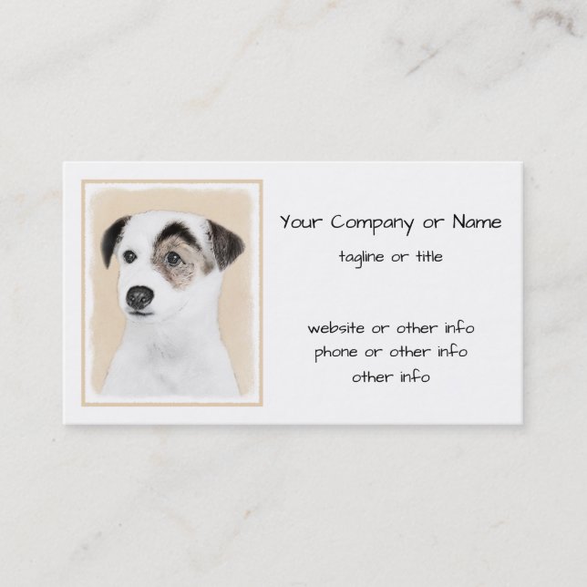 Parson Jack Russell Terrier Painting - Hund Art Visitkort (Framsida)