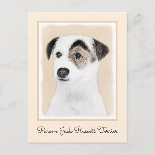 Parson Jack Russell Terrier Painting - Hund Art Vykort (Framsida)